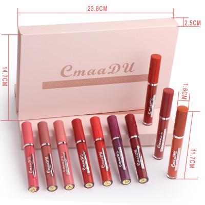 China CmaaDu 10 Count Matte Lip Gloss Waterproof Non-Stick Cup Matte Lipstick for sale