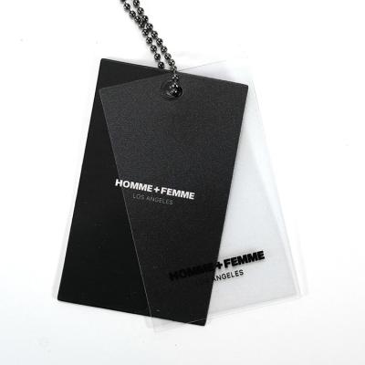 China Clean Washable Cardboard Hanging Custom Brand Clothing Wholesale Prices And Plastic Tags Dangle PVC Tag for sale