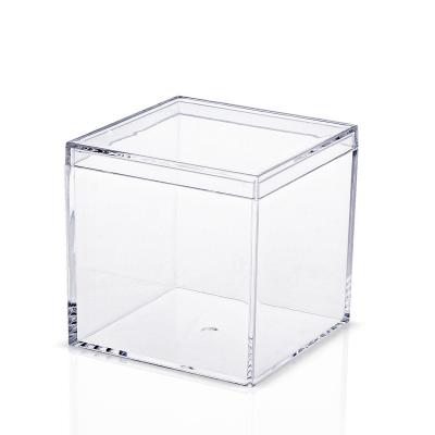 China Disposable In Stock Shop Small Packaging Sweets Sugar Boxes Acrylic Box With Clear Plastic Lid for sale