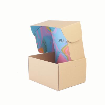 China Recyclable Custom Recyclable Colorful Cardboard Kraft Boxes Corrugated Shoes Clothing Packaging Box for sale