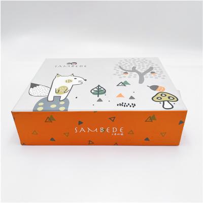 China Infant Custom Products Recycled Materials Baby Drawer Paper Box With Ribbon Handle Packaging Boxes For Clothing for sale