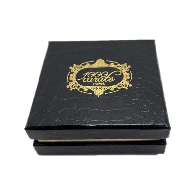 China Recyclable Luxury Custom Logo Black Bracelet Cardboard Paper Gift Box Jewelry Box For Dress Packaging for sale