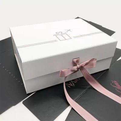 China Wholesale 500pcs Custom Size Recyclable Envelope Magnetic Gift Box With Ribbon Fancy Boxes Apparel Packaging for sale