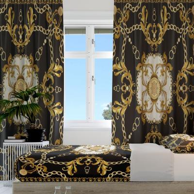 China Wholesale Nondisposable Cheap Good Quality 3D Comforter Bedding Set Match Sunshade Curtains For Living Room for sale