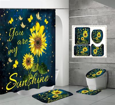 China Customized 3D Shower Curtain and Cover Viable, Heavy Duty Shipping and Handling/wer Printed Curtain and Cover Set for sale