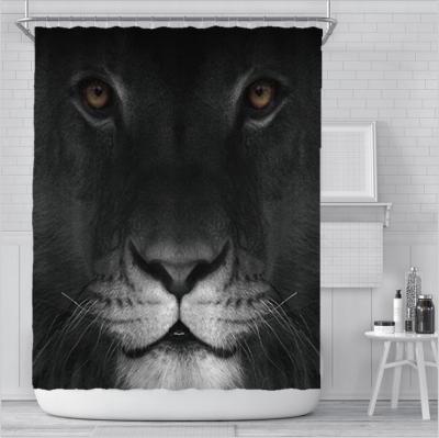 China Sustainable Drop Shipping Printed Shower Curtains For Bathroom , Ready Made Printed Bathroom Curtain With Hooks for sale