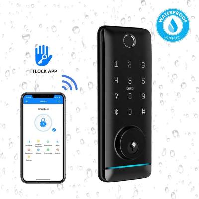 China BLE+WiFi+Fingerprint+Password+Card+Mechanical Keys BLE+WiFi+Fingerprint+Password+Card+Mechanical Fingerprint TTLock Wifi Electronic Auto Deadbolt Smart Door Lock for sale