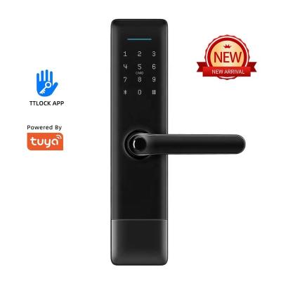 China BLE+WiFi+Fingerprint+Card+Password+Mechanical Locks Smart Lock Biometric Fingerprint Door Handles Lock BLE WIFI Keypad Card Bedroom Smart Door Lock for sale