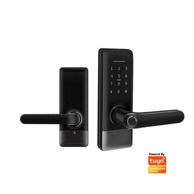 China Bluetooth+WiFi+Fingerprint+Card+Password+Mechanical Fingerprint Biometric Digit Door Lock Tuya WiFi Aluminum Smart Fingerprint Door Lock for sale