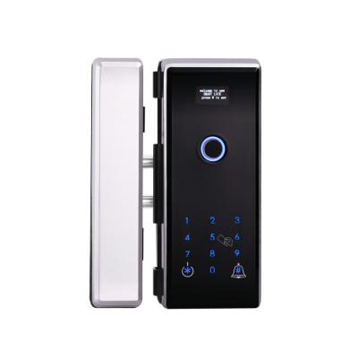 China Remote Control Code Fingerprint Digital Card Business Department RFID Glass Door Lock for sale