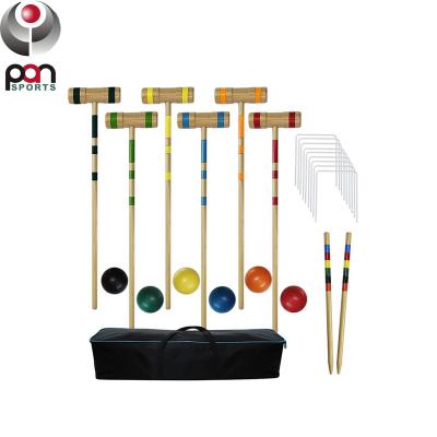 China Wooden sport croquet set with balls for sale