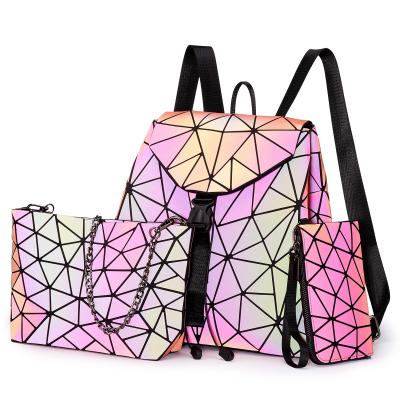 China 2022 OEM Anti-theft Logo Custom Women Cross - Body Bags Geometric Luminous Lovevook Backpack Set Women School Bag Ladies Body Bags for sale