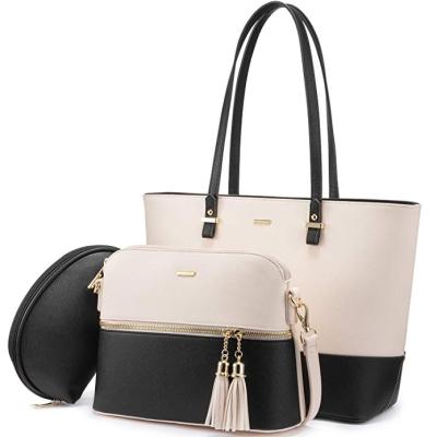 China Lady REALER Leather Cross - Body Bag Purse 3 PCS Handbags Set Tote Ladies Handbags for sale