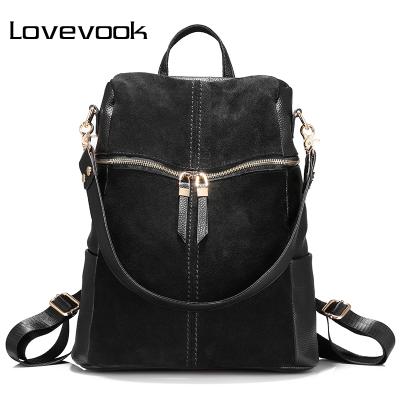 China Lovevook Anti-theft Women Backpacks Vintage Pu Leather Large Capacity Teenager Bags. for sale