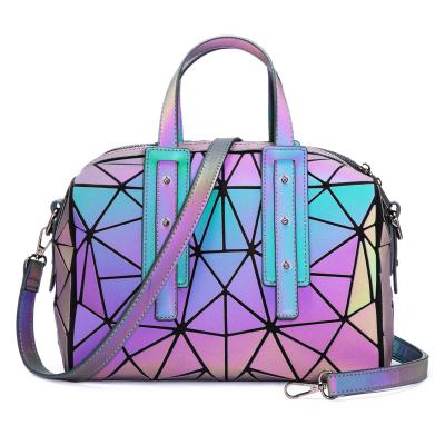 China NEW HOT SALE Famous Design High Quality Lovevook Fashion Style PU Geometric Luminous Handbags For Women for sale