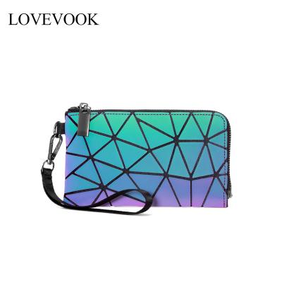 China Lovevook Lady Luminous Clutch Wallet Ladies Women Luxury Reflections Purses and Wallets 2019. for sale