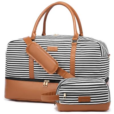 China Wholesale 2022 Fashion Custom Travel Duffel Bag Large Overnight Weekender With Shoe Compartment Women Big Carry On Luggage Travel Bags for sale