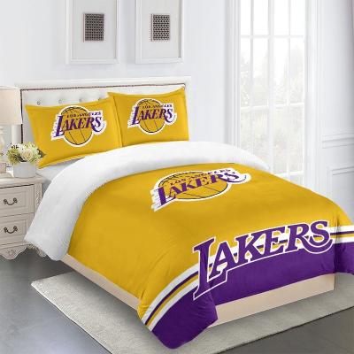 China Basketball &sports Bedding Set 3Pcs 3D Printing Bedding Set Fitted Sheet Anti-static Wholesale for sale