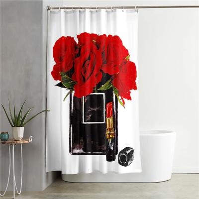 China 72*72 Sustainable Inches Luxury Custom Modern Brand Logo Design 3d Printing Shower Curtain Bathroom Set For Bathroom for sale