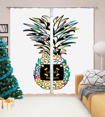 China Blackout Luxury Style Printed Custom Black Logo Textile Fashion Brand Design Window Curtains For Windows , Kitchen for sale