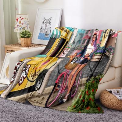 China Amazon Hot Popular 100% Polyester Custom Design Nicol Lee Flannel Shear Blanket Throw Blankets For Home Decor for sale