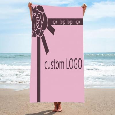 China Custom Luxury Brand Designer Bath Towel Printed Logo Hand Face Towel Microfiber Beach Towel Viable For Bathroom, Beach, Sports for sale