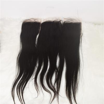 China Pre Plucked Natural Hairline Closure And Frontal 3bundles Silk Brazilian Straight Hair Bulk Bundles With Closure for sale