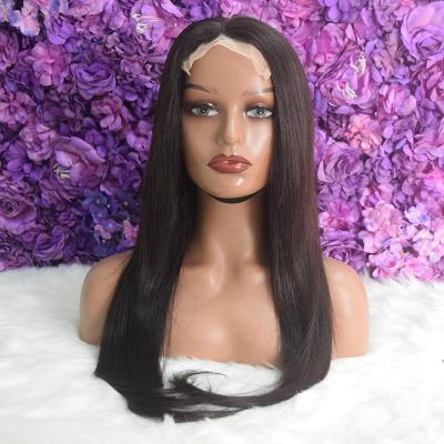 China Pre Plucked Natural Remy Human Hair Hairline Lace 12 Inch Straight 4x4 Part Closure Low Density Glueless Bone Front Short Wig for sale