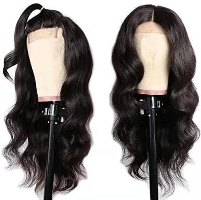 China Pre Plucked Natural Hairline Grade 12a 30 Inch Hair Vendor Hd Part Transparent Medium Bodywave 4x4 Lace Closure Wig for sale