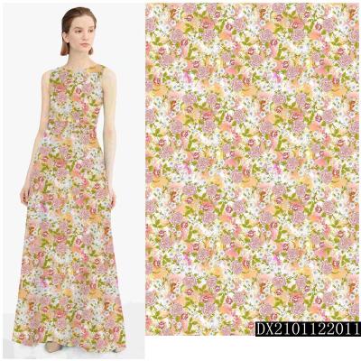 China Anti-Static High quality 100%polyester good design chiffon fabric flower printed plain chiffon fabric for lady dress for sale