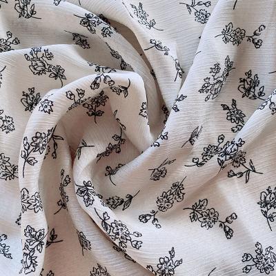 China Anti-Static Wholesale New Design Soft Flower Floral 75D Polyester Custom Woven Printed Chiffon Fabric For Dress for sale