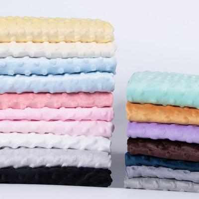 China Memory High Quality Minky Fabric Wholesale Super Soft Minky Dot Fabric Solid Color Minky Fabric For Blankets for sale