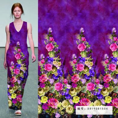 China Anti-Static Wholesale Floral Printed Custom Printing Satin Silk Fabric 100% Polyester Silk Fabric For Dress Pajamas for sale