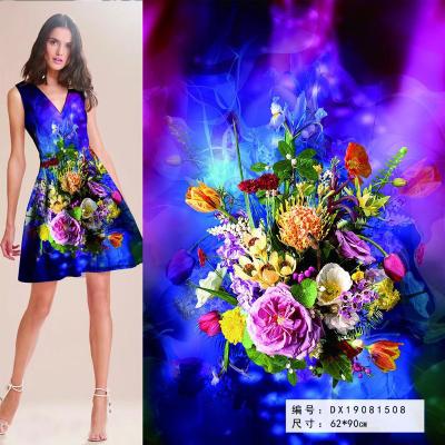 China Anti-Static 150CM Polyester Plain Woven Custom Flower Floral Print Satin Cloth Silk Satin Fabric for Dress for sale