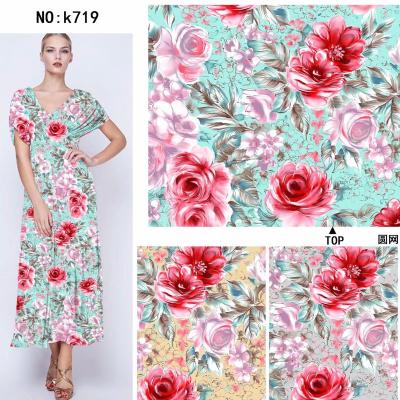 China Anti-Static 100% poly material wholesale custom design digital print floral polyester stretch satin fabric for sale