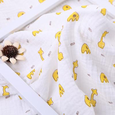 China Anti-Static Good breathable baby oem organic custom printed cotton double gauze wholesale bamboo thin muslin fabric for sale