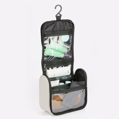 China Wholesale 600D rPET Polyester Waterproof Travel Hanging Bag Cosmetic Hanging Toiletry Kit Bag Organizer Makeup Bags/ for sale