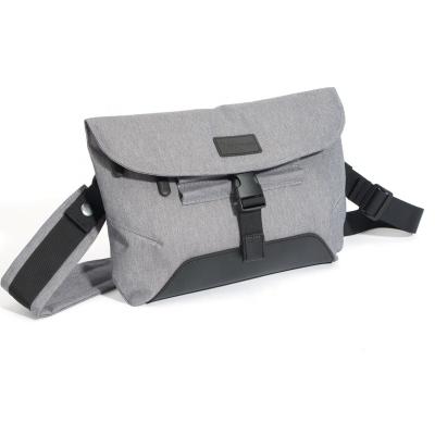 China 2020 fashion design gray 600D polyester small messenger sling cross - body shoulder bag with many pockets for men for sale