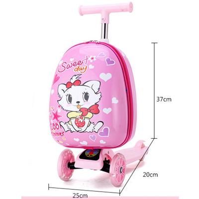 China New Design Children's Scooter Backpack School Cartoon Anti-theft Luggage Children's Skateboard Suitcase for sale