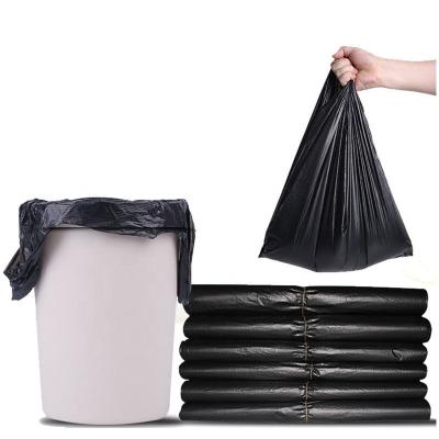 China Handle Barrier Black Household Thickness Disposable HDPE Plastic Garbage Trash Bags Roll for sale