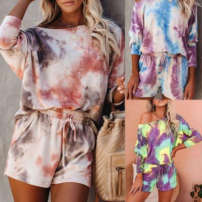 China Anti-pilling Hot Selling Fashion Casual Short Cotton Sports Suit Two Piece Sets For Female for sale