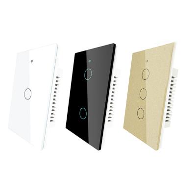 China WIFI/Timing/REMOTEA CONTROL/Voice Hitenso 1 2 3 4 mini strip USA light wall switch wifi switch RF433 smart glass tuya domotica switches alexa Google for home for sale