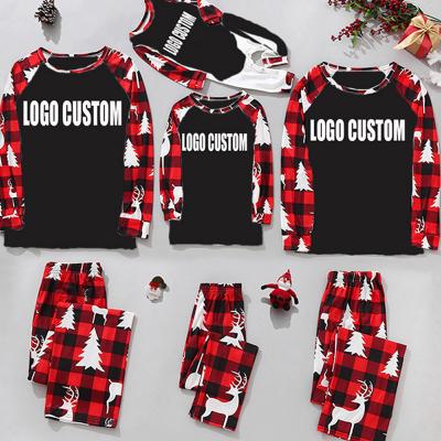 China Logo Custom Wholesale Christmas Pajamas Parent-child Suit Christmas QUICK-DRY Pajamas Set Women Family Matching Clothes for sale