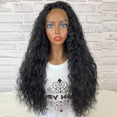 China Water Wave Customized Brazilian Transparent Swiss Lace Front Human Hair Synthetic Water Wave Wig HD Lace Closure for sale