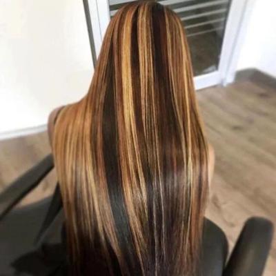 China Lace Front Wigs Professional Highlight HD Mix Natural Hair Brazilian Straight Synthetic Wigs Lace Front for sale