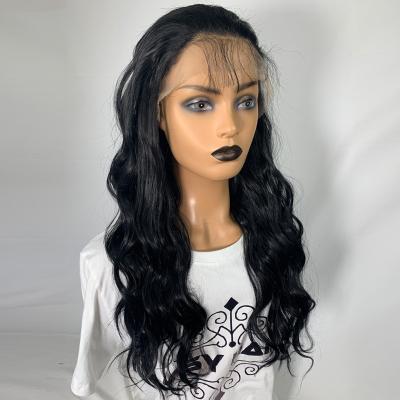 China Fashionable Hot Selling Wholesale Cheap Body Wave Fiber Pre Plucked Synthetic Lace Front Wig for sale