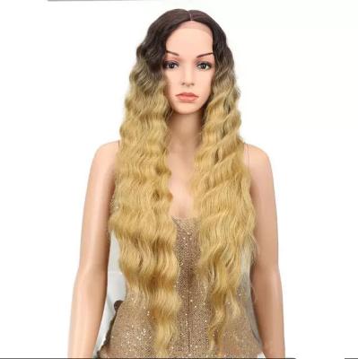 China New Cheap Perfect Straight Color Synthetic Blend Front Lace Hair Heat Resistant Wigs for sale