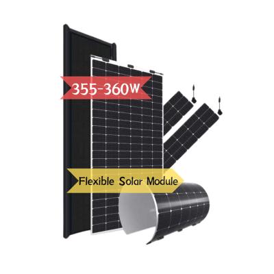 China High efficiency flexible solar panels 355W-360W Monocrystalline Solar Power roofing For Caravan Yachts PV Panels Mono Solar Module plane for sale