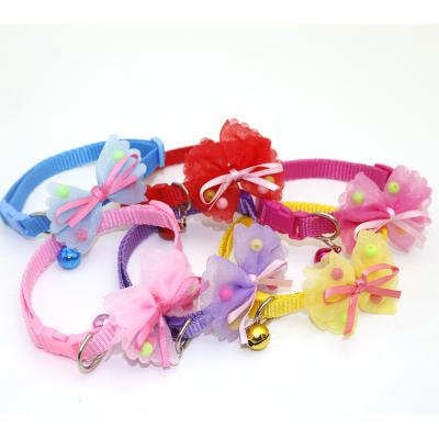 China Latest 2021 Cutest Viable Wholesale Fashion Pet Products Cat Collar With Bells Pet Tie Bows for sale