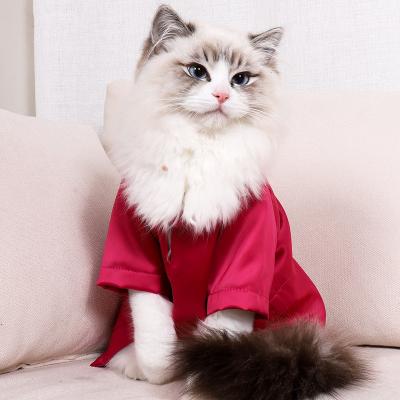 China Viable High Quality Colorful Pet Clothes 2021 Summer Thin T-shirt Polyester Fashion Cat Clothes for sale